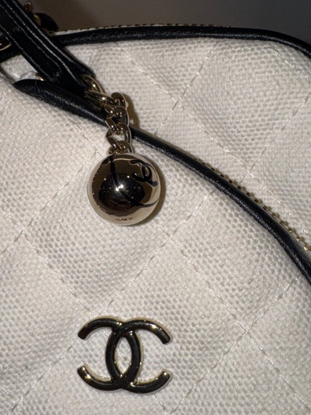 Chanel White Canvas Calfskin Tennis Racket Mini Bag - Picture 3 of 3